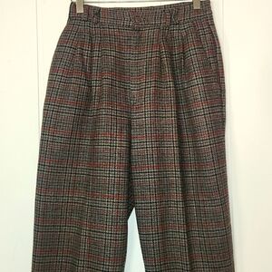 Vintage Plaid Trousers - Red and Black